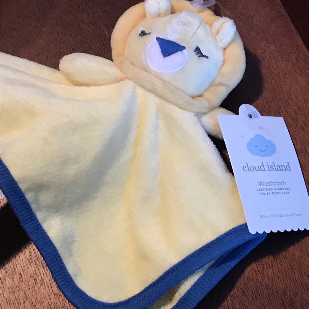 Lion washcloth lovey for baby